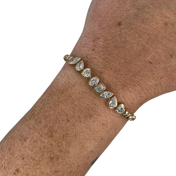 Lab-Grown Multi-Shape Beaded Tennis Bracelet