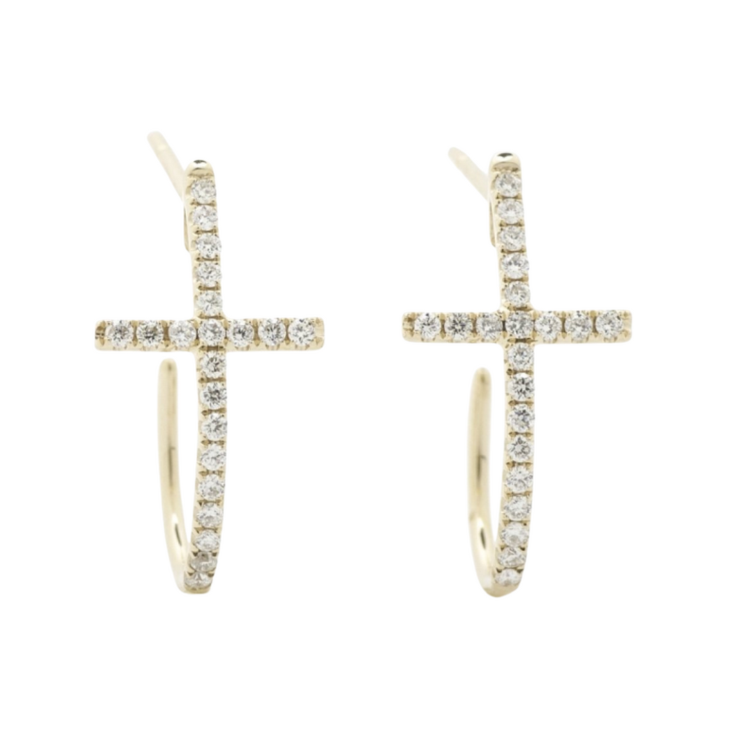 Cross Hoop Earrings