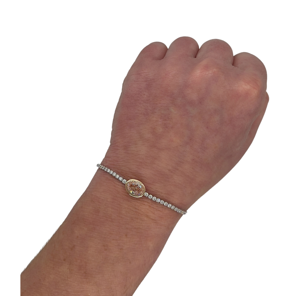 Lab-Grown Pink Diamond Bezel Tennis Bracelet
