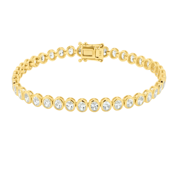 North/South Oval Bezel Tennis Bracelet