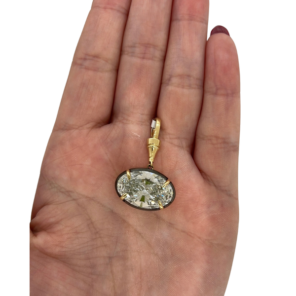 Lab-Grown Black Rhodium E/W Oval Charm