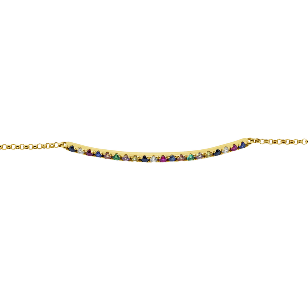 Gold Gemstone Bar Bracelet