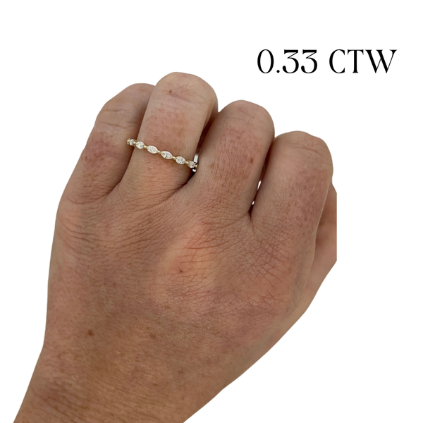 Lab-Grown Mini East/West Marquise Band
