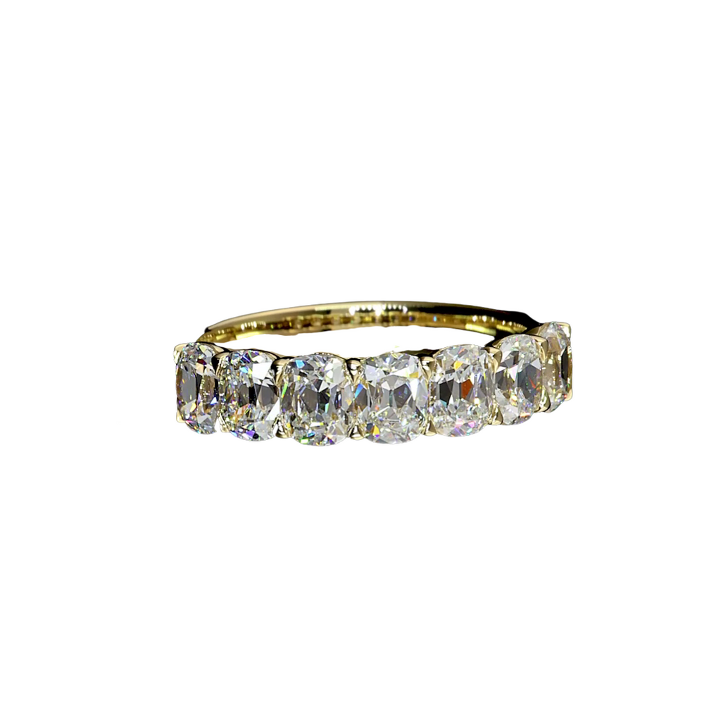 Lab-Grown Antique Cushion 7 Stone Band