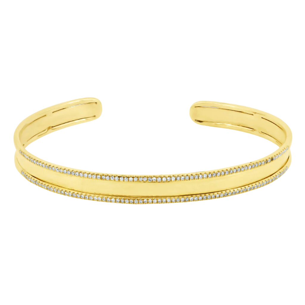 Two Row Diamond Cuff Bangle