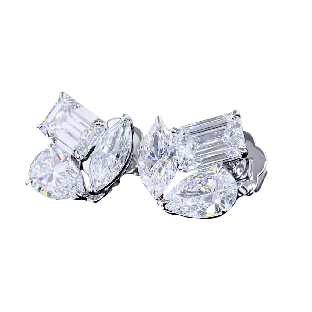 Lab-Grown Multi-Shape Cluster Studs