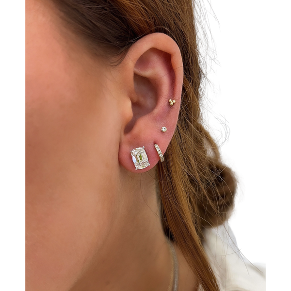 Lab-Grown Antique Elongated Cushion Cut Studs