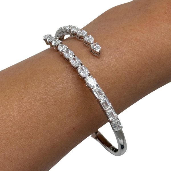 Lab-Grown Multi-Shape Wrap Bangle