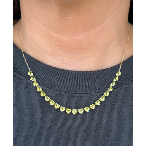 Lab-Grown Yellow Diamond Drilled Heart Necklace