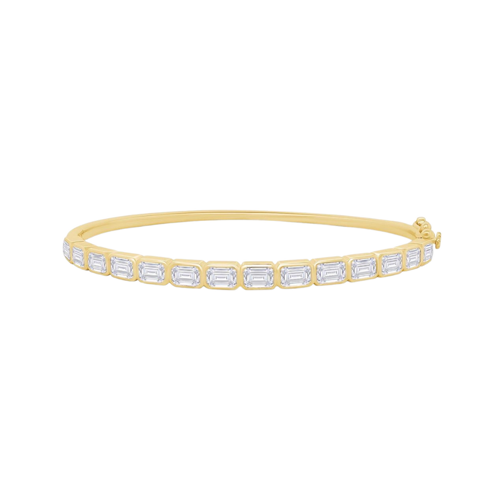 Lab-Grown E/W Emerald Cut Diamond Bangle