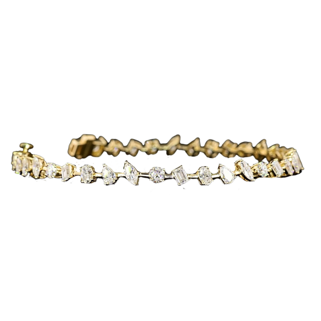 Lab-Grown Negative Space Multi-Shape Tennis Bracelet