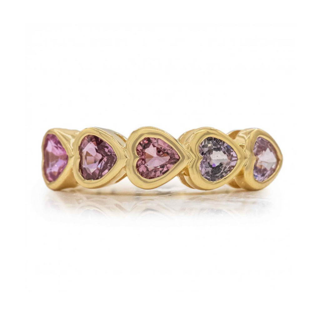 Pink Sapphire Ombré Heart Ring