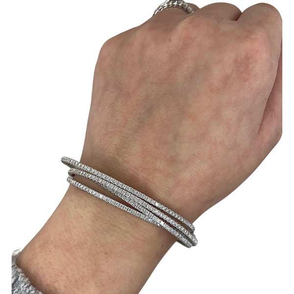 Lab-Grown 4 Way Wrap Tennis Flexi-Bangle