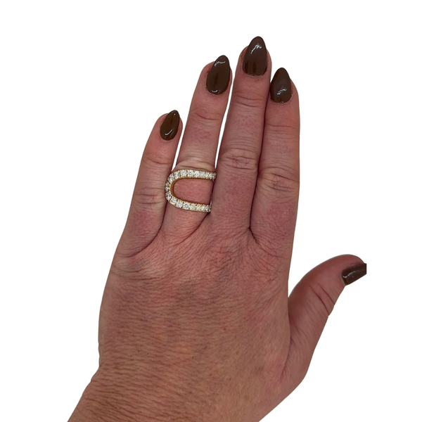Lab-Grown Double Row Spiral Wrap Ring