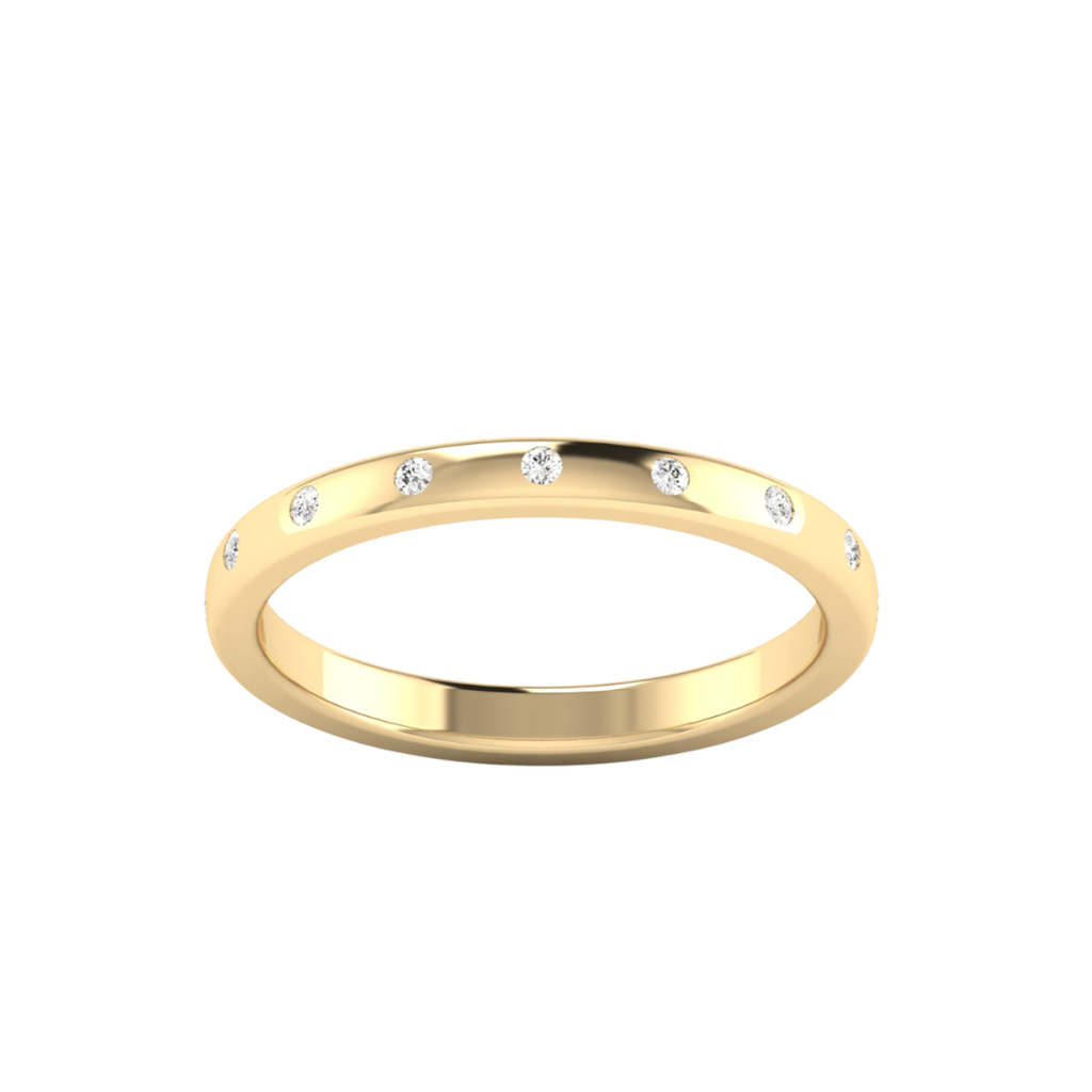 Lab-Grown Inlay Small Round Diamond Band