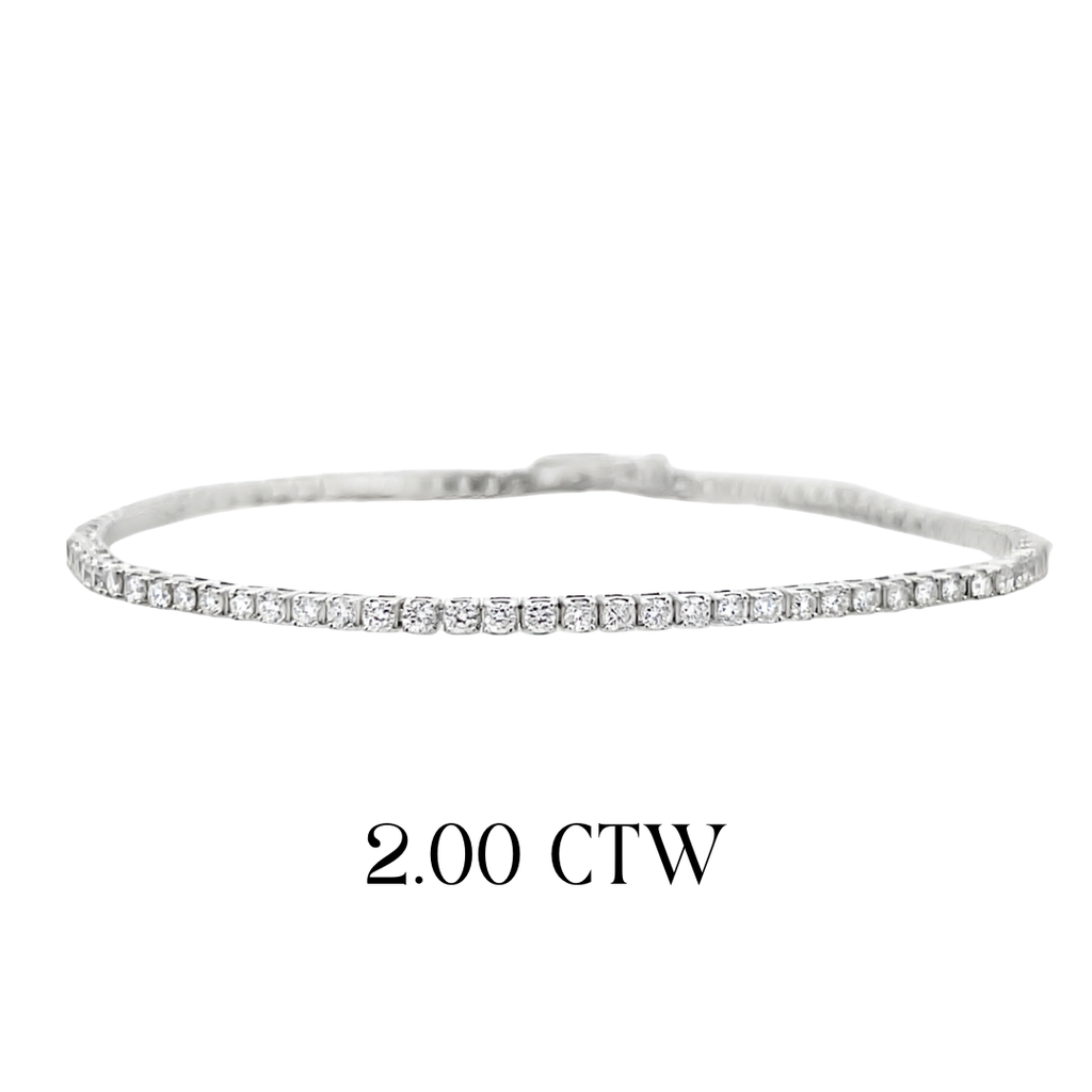 Sterling Silver- Lab-Grown Diamond Tennis Bracelet