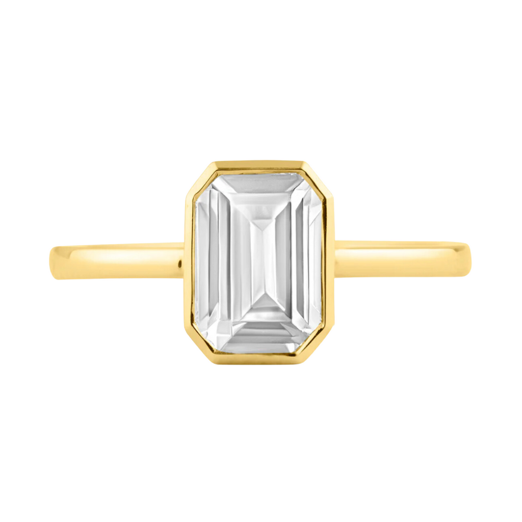 Solitaire Baguette Bezel Ring