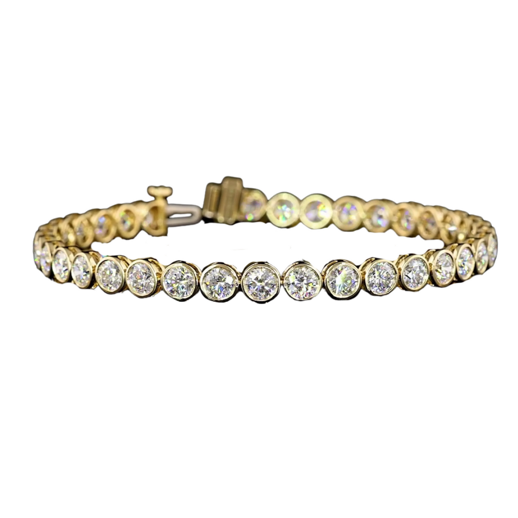 Lab-Grown Round Bezel Tennis Bracelet