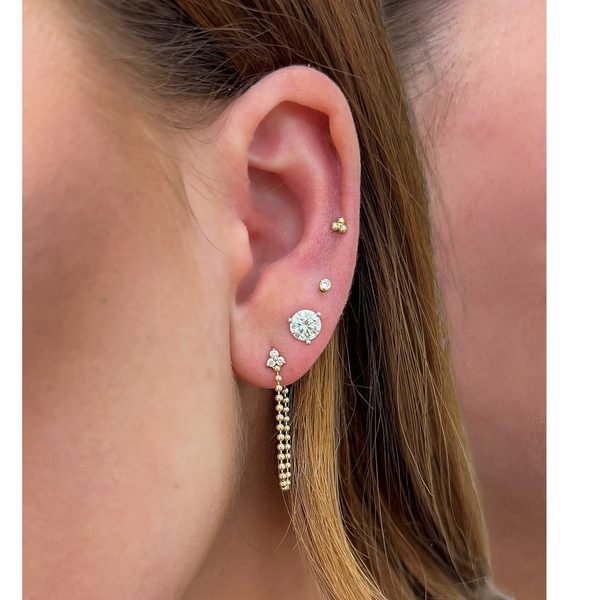 Beaded Chain Dangle Stud Earrings