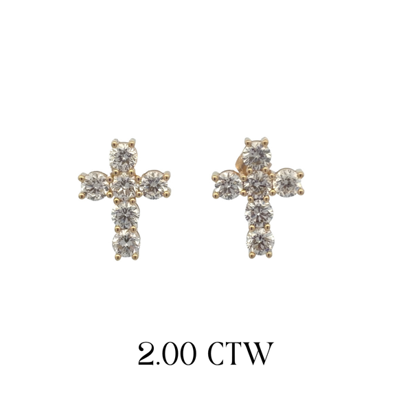 Lab-Grown Diamond Cross Stud Earrings