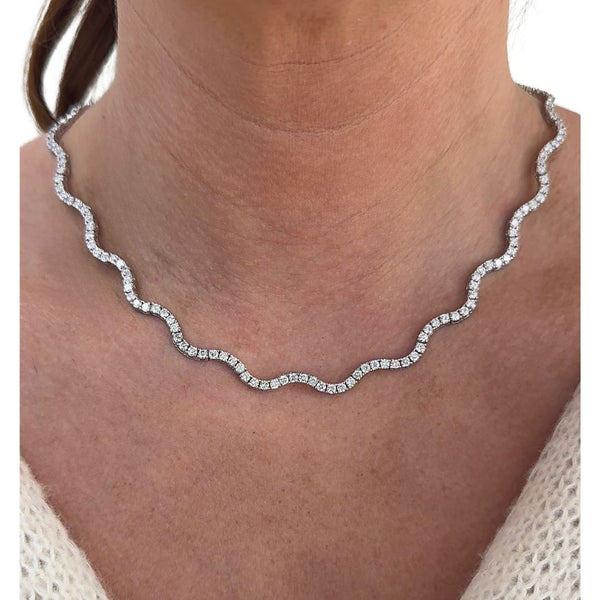 Lab-Grown Wavy Tennis Choker