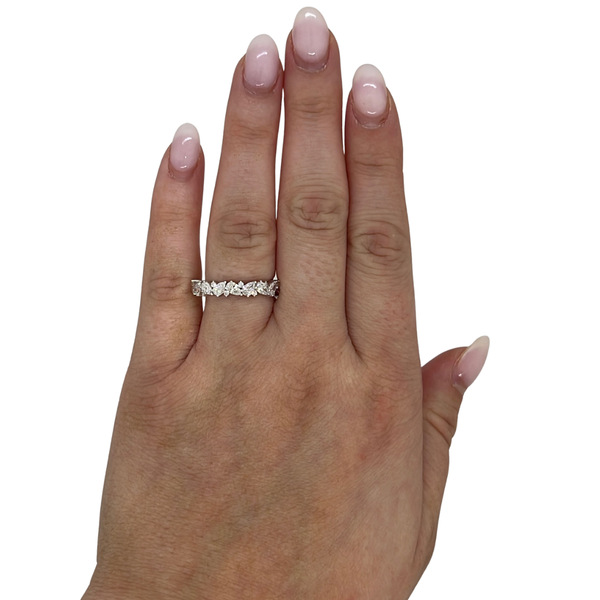Lab-Grown Offset Pear & Round Accented Band