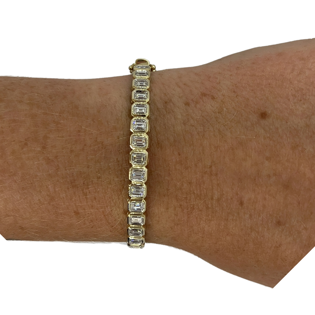 Bezel Baguette Bangle Bracelet