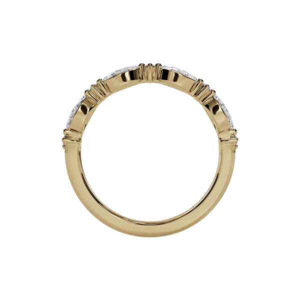 Marquise & Round Single Prong Floating Diamond Band