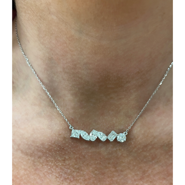 Lab-Grown Multi-Shape Bar Necklace