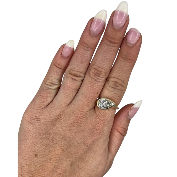 Lab-Grown Bezel Pear Signet Ring