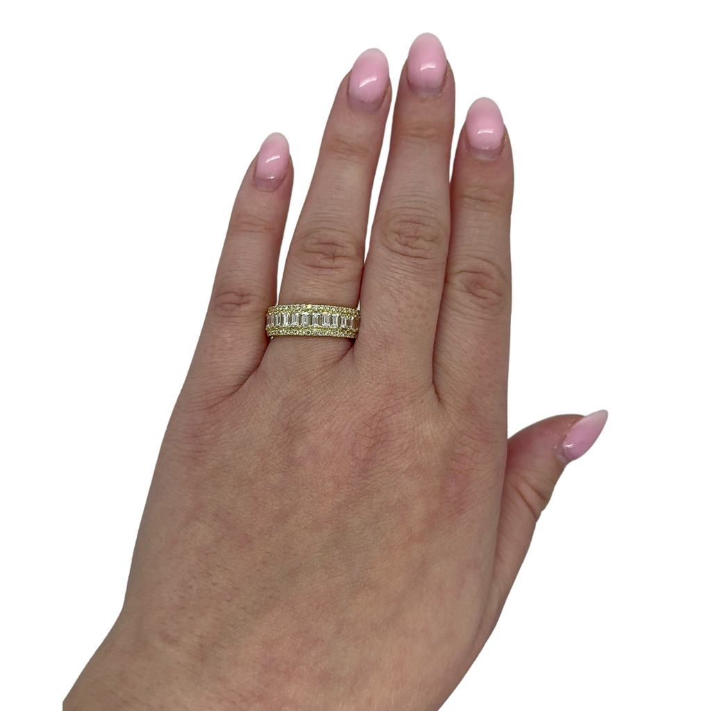 Double Row Round Baguette Band