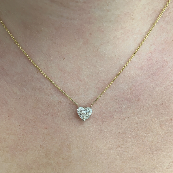 Lab-Grown Heart Shape Pendant Necklace