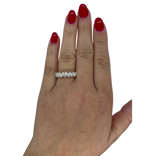 Lab-Grown Alternating Heart Band