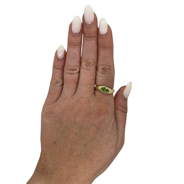 Freeform Inlay Peridot Ring