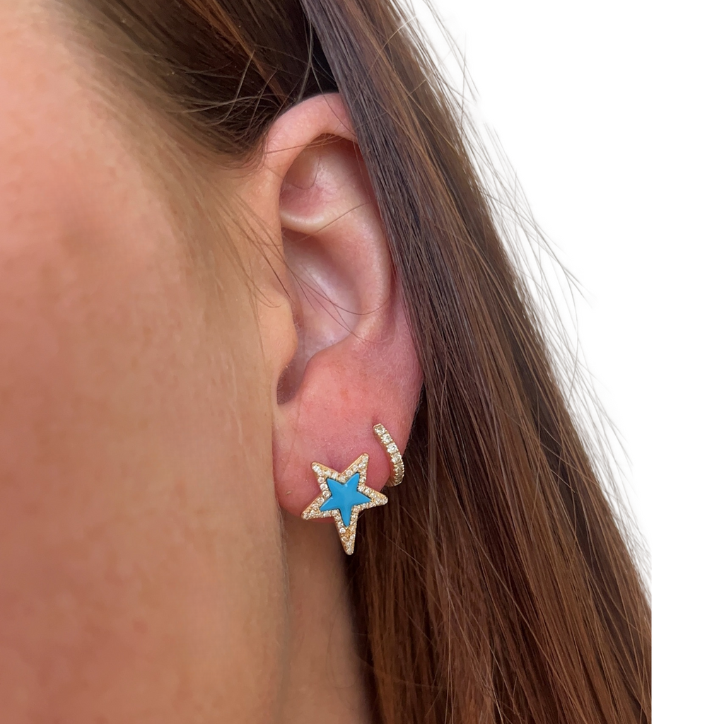 Turquoise Star Stud Earrings