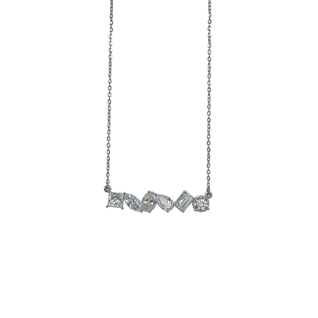 Lab-Grown Multi-Shape Bar Necklace