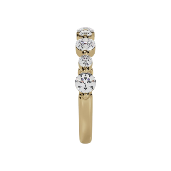 Alternating Large & Small Round Single Prong Diamond Band