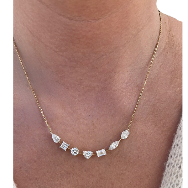 Lab-Grown Negative Space Multi-Shape Necklace