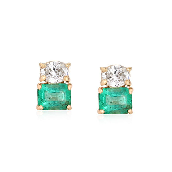 Diamond & Emerald Studs