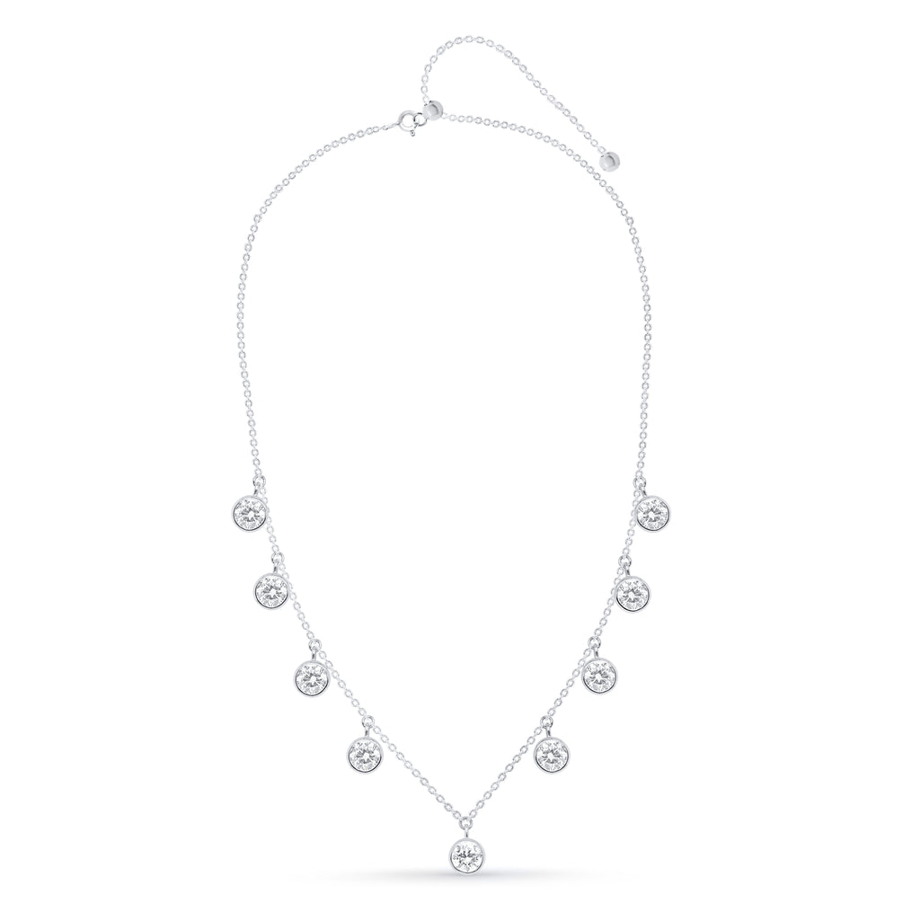 Lab-Grown Floating Diamond Station Necklace