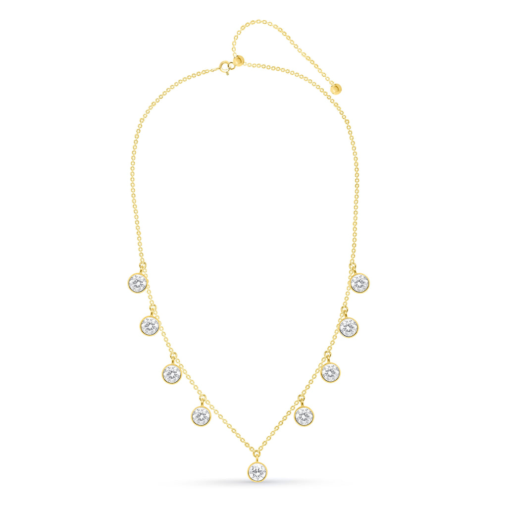 Lab-Grown Floating Diamond Station Necklace