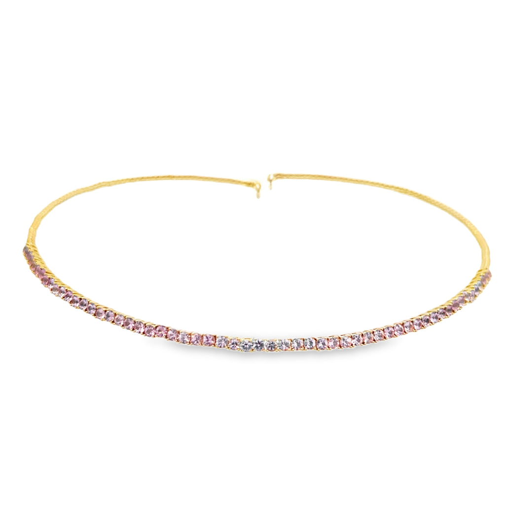 Pink Sapphire Flex Beaded Choker