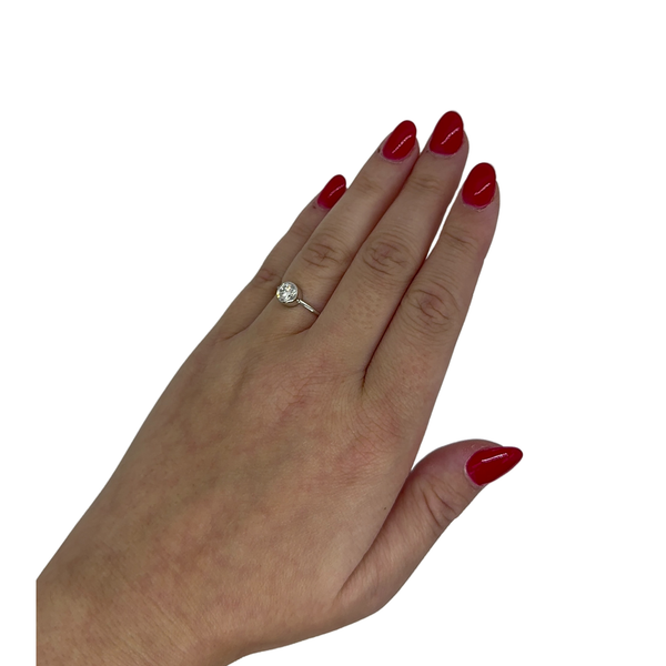 Lab-Grown Round Solitaire Bezel Ring