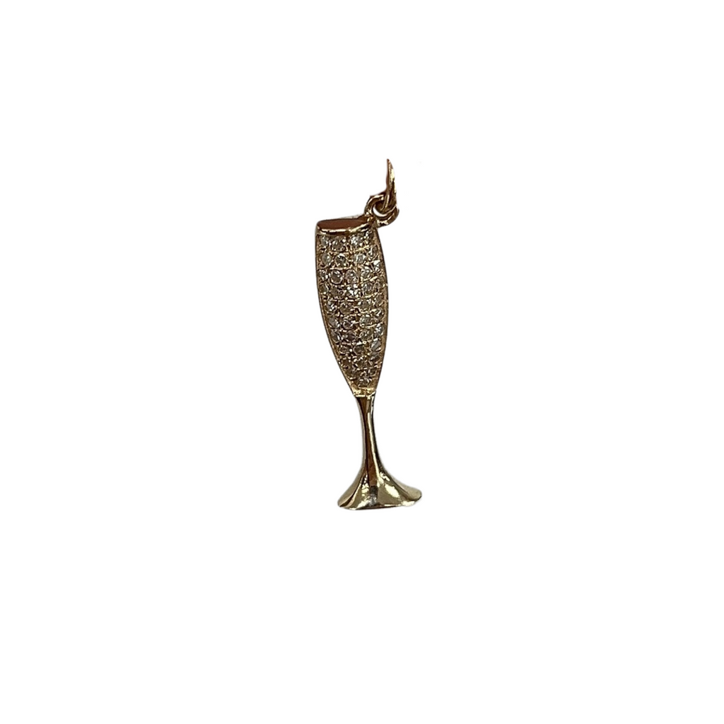 Diamond Champagne Flute Charm