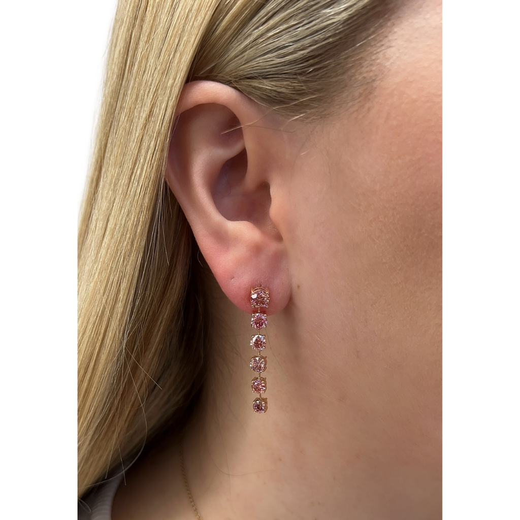 Lab-Grown Pink Diamond Dangle Earrings