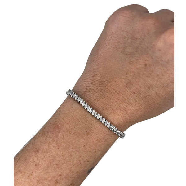 Lab-Grown Offset Marquise Tennis Bracelet