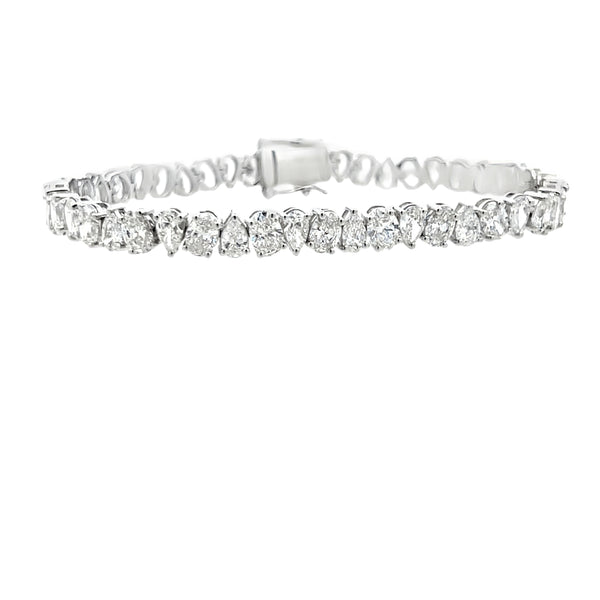 Lab-Grown Oval and Alternating Pear Tennis Bracelet