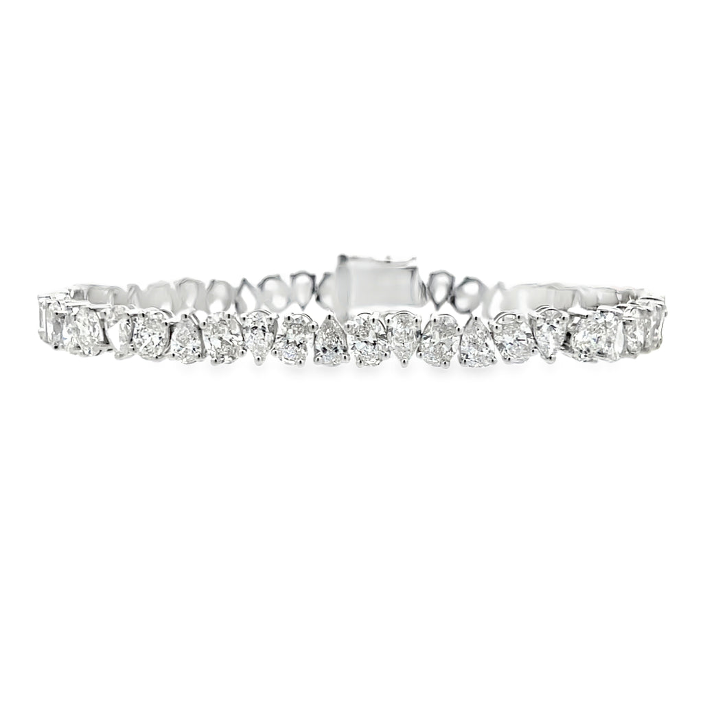 Lab-Grown Oval and Alternating Pear Tennis Bracelet