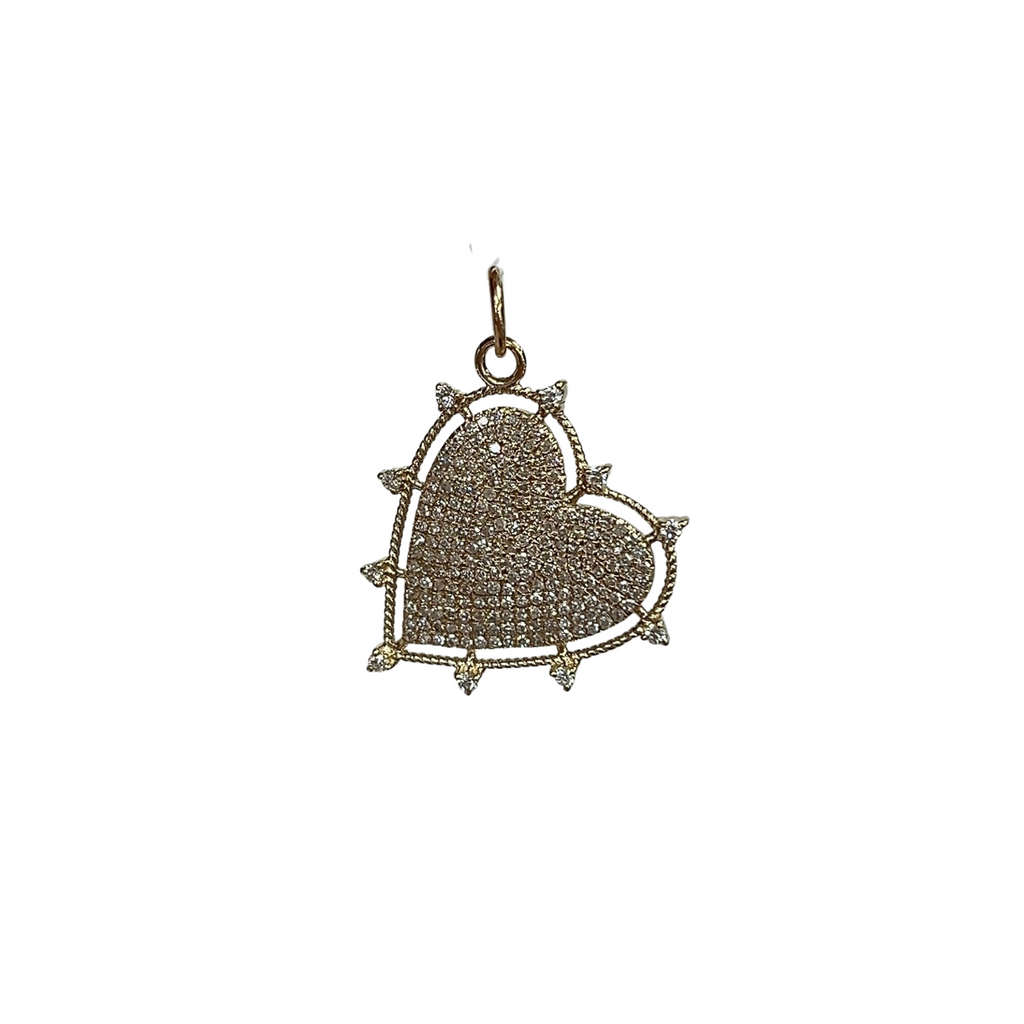 Frame Heart Diamond Charm