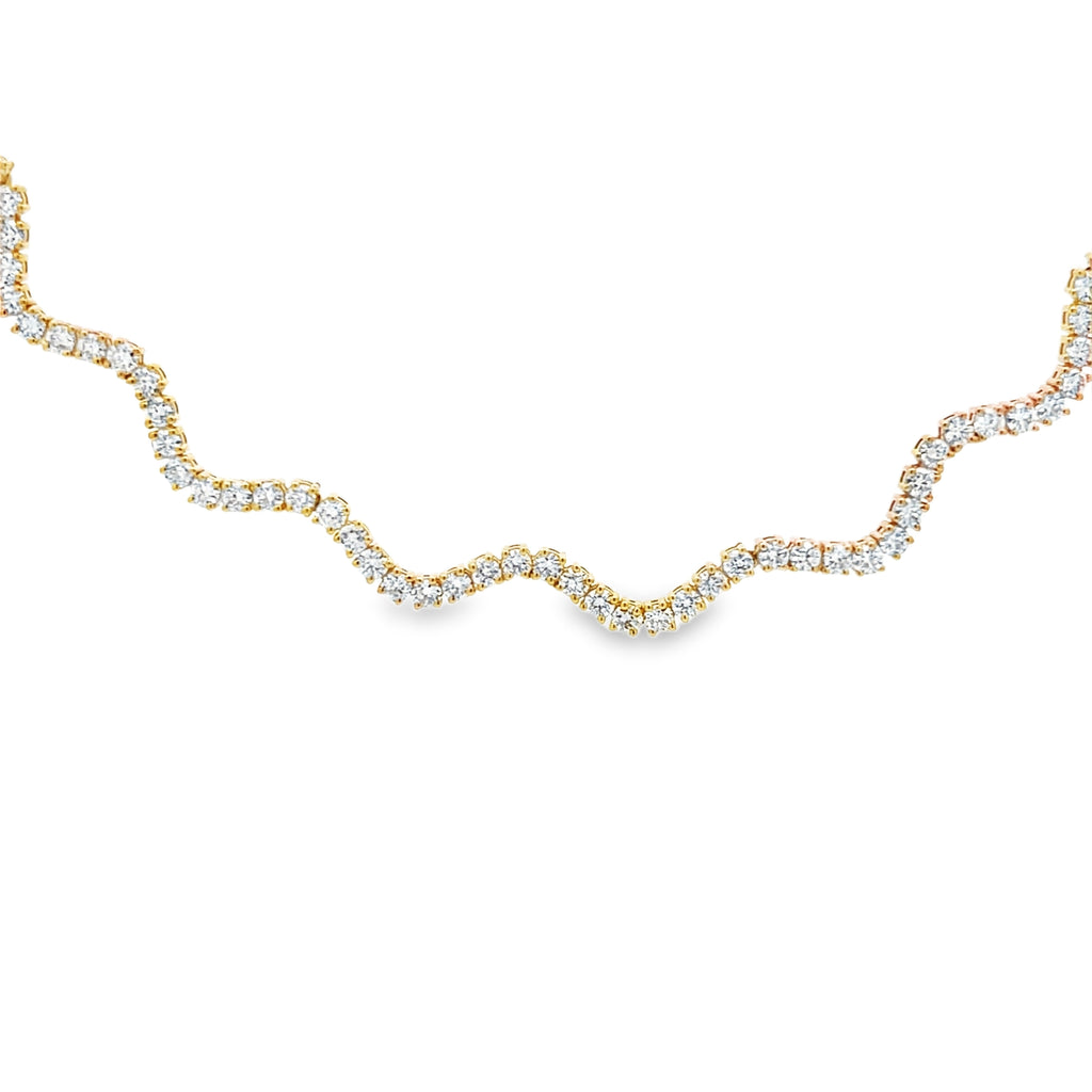 Lab-Grown Wavy Tennis Necklace